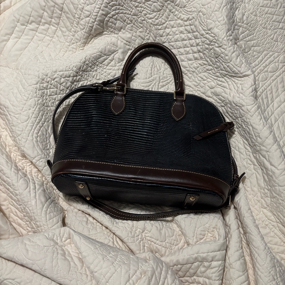 Dooney & Bourke blue and Brown Satchel (zipzip) - Picture 2 of 11